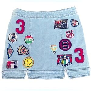 Endless Rose Patchwork Denim Mini Skirt. Size Small.